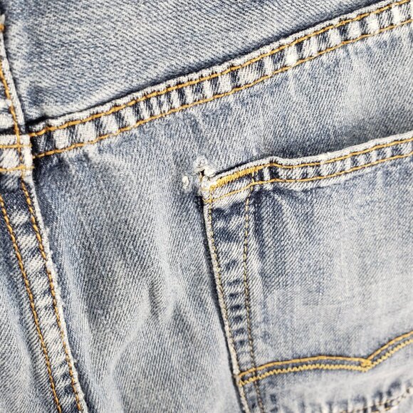 AEO American Eagle Distressed Holey Jeans Relaxed Straight Ripped Size 36 X 32 - Picture 12 of 15